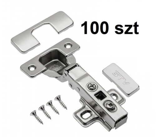 Zawias meblowy GTV PRESTIGE nakładany cichy domyk  100 szt