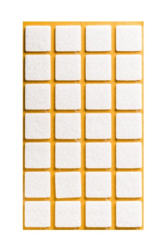 Podkładka filcowa samoprzylepna biała , 20x20 mm 