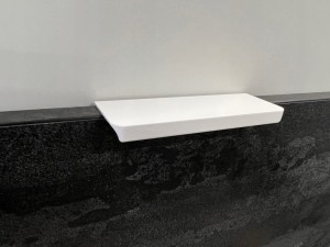 Uchwyt meblowy nakładany na krawędź frontu C12 R9 biały mat  L-100 mm