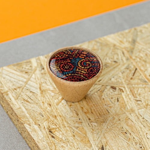 Gałka meblowa Stożkowa, Bukowa GD09, Mozaika V90