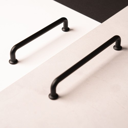 Uchwyt meblowy Relingowy NORDI, czarny mat,  L-128 mm 