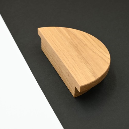 Uchwyt meblowy MOON  ,drewniany dąb  100 mm