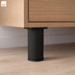 nóżka , noga meblowa  ryflowana z regulacją nowoczesna mocna czarna 100, 150 mm komoda szafka  (1).jpg