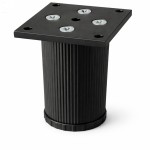 nóżka , noga meblowa  ryflowana z regulacją nowoczesna mocna czarna 100, 150 mm komoda szafka  (4).jpg