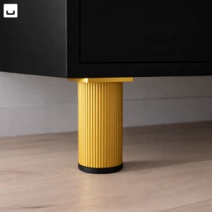 Nóżka meblowa okrągła ryflowana z regulacją mocna nowoczesna złota 150 mm 