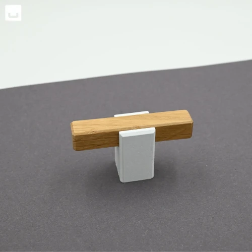 Gałka do mebli drewniana NATURA dąb naturalny + biały T-BAR