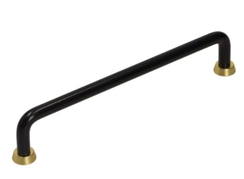 Uchwyt meblowy relingowy LOFT  US18 czarny mat/złoty mat 192 mm