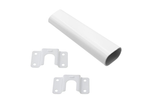 Drążek owalny do szafy 100 cm Biały + 2 mocowania