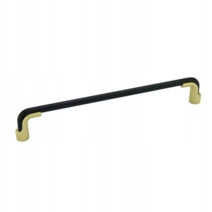 Uchwyt meblowy Loft  HERMES C-6516, L-192 mm, Czarny mat/złoty mat