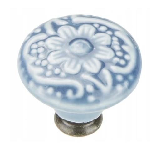 Gałka meblowa porcelana niebieska zdobiona.jpg