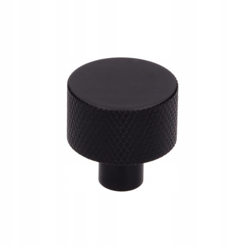 Gałka meblowa LOFT MUSKARI Prążkowana FI-24 mm, CZARNY MAT