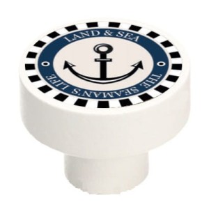 Gałka meblowa Dziecięca Drewniana GD08, Biały mat , Kotwica V61