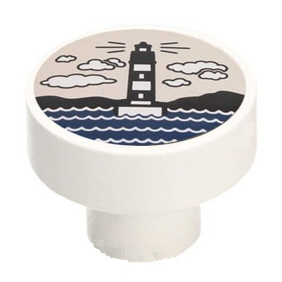 Gałka meblowa Dziecięca Drewniana GD08, Biały mat , Latarnia V63