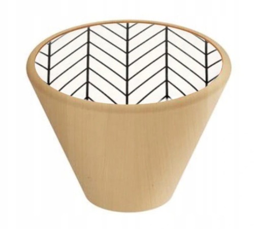 Gałka meblowa Stożkowa, Bukowa GD09,  Jodełka V22