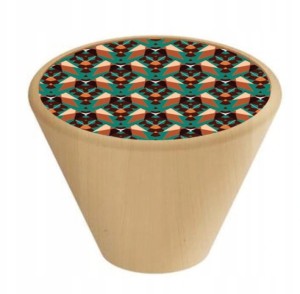 Gałka meblowa Stożkowa, Bukowa GD09,  Mozaika V93