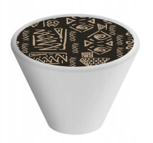 Gałka meblowa Drewniana Stożkowa, Biała GD09, Mozaika V91 