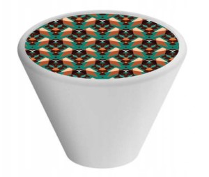 Gałka meblowa Drewniana Stożkowa, Biała GD09, Mozaika V93