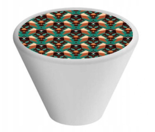 Gałka meblowa Drewniana Stożkowa, Biała GD09, Mozaika V93