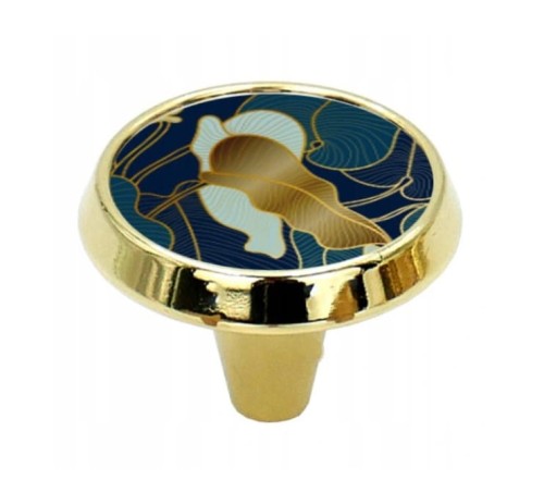 Gałka meblowa stożek Glamour GU09 - Liść V94, Złoty połysk