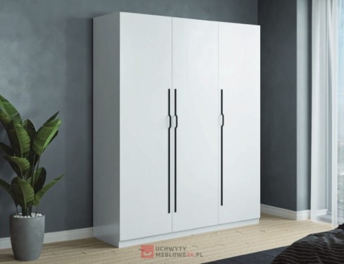 Uchwyt meblowy długi do szafy  Loft czarny mat  UA131 ,  L-1135 mm