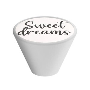 Gałka meblowa Drewniana Stożkowa, Biała GD09, Sweet dreams V86